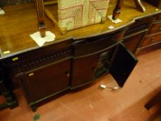 Mahogany music cabinet sideboard, the lift-up lid with a Garrard 401 record deck and triple