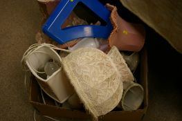 Box of mainly table lamps etc E/T