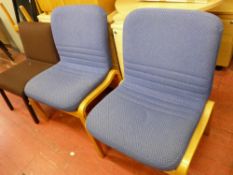 Two matching pairs of upholstered reception area chairs and one other