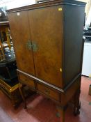 Reproduction walnut cocktail cabinet
