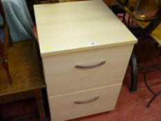 Modern light wood effect two drawer filing cabinet