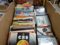 Quantity of 45rpm singles, commemorative Welsh LP records etc