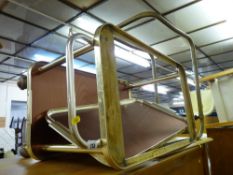 Brass effect tea trolley etc