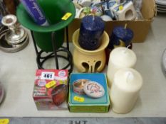 Selection of candles and holders etc