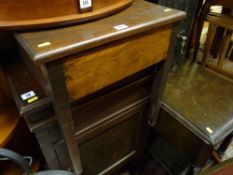 Polished work table and a carved top Long John coffee table