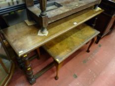 Antique oak style rectangular topped hall table