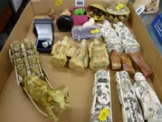 Collection of Oriental figurines etc in various compositions