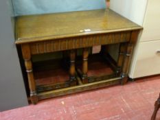 Set of three oak priory style side tables