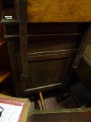 Polished single door cupboard and a magazine rack