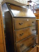 Vintage oak fall front bureau