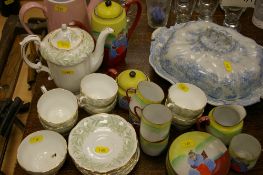 Blue and white tureen, quantity of Royal Standard teaware, Oriental teaware etc