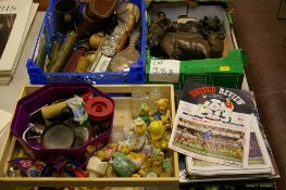 Good quantity of mixed collectables in several boxes and a parcel of football programmes