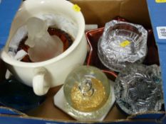 Vintage chamber pot, selection of mixed glassware etc