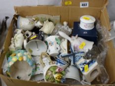 Box of small ornaments and figurines