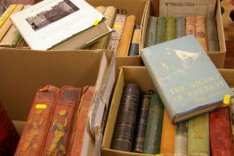 Quantity of vintage books in several boxes including volumes of 'Chums', 'The Wonder Book of Nature,
