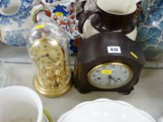 Smiths bakelite cased mantel clock and a gilt anniversary clock
