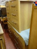 Ultra modern bedroom suite comprising six drawer chest and two x three drawer bedside chests