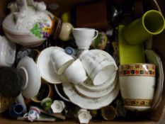 Box of mixed china and glassware etc