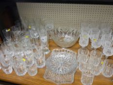 Very large parcel of drinking glassware and two fruit bowls etc