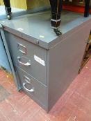 Two drawer metal filing cabinet with good padlock adapted locking bar