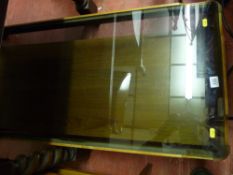 Mid Century smoked glass topped two tier coffee table