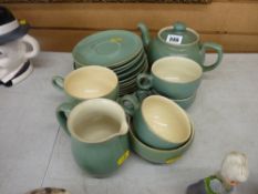 Small parcel of green coloured Denby teaware