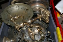 Box of mixed electroplate and other metalware