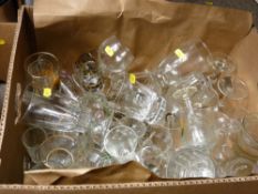 Box of mixed drinking glassware