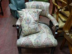 Re-upholstered Edwardian armchair