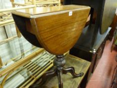 Twin flap swivel top mahogany tripod table