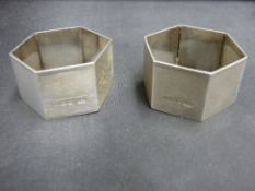 Pair of silver napkin rings