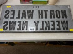 Printer's block for the North Wales Weekly News (extremely heavy)