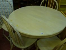 Modern circular topped pedestal breakfast table and four chairs