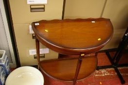 Reproduction mahogany half moon hall table