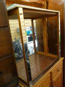 Retro style mirrored display cabinet and an Edwardian single door china display cabinet
