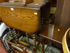 Vintage oak barley twist gate leg table