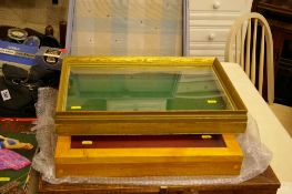Four mixed wood jewellery display cases