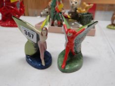 A pair of rare Carltonware 'Prototype Fairies'