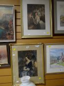 A pair of GEORGE BAXTER prints of forlorn ladies