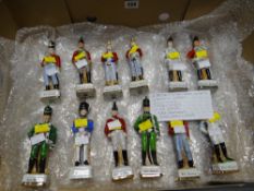 Twelve porcelain military figures (list available)
