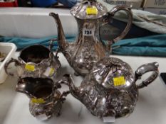 A four-piece EPNS tea service