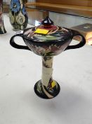 A Moorcroft covered twin-handled vase in the Symphony pattern, 2003, no. 1548 by E Bossuns