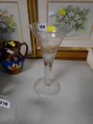 A 1937 George VI commemorative etched glass trumpet vase