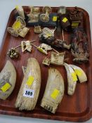 A parcel of carved items & reproduction Chinese ornaments