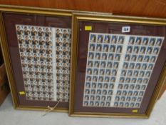Two framed commemorative Royal Mail stamp sheets, Queen Mother's 80th birthday, Charles & Diana