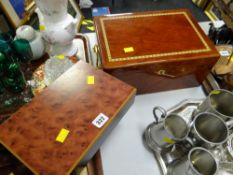 A modern Supreme Humidor together with a modern jewellery box with internal mirror