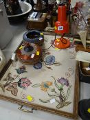 A tapestry tray, an anglepoise lamp etc