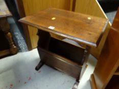 An oak coffee table / magazine stand