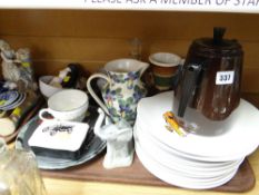 A quantity of mixed pottery & china including a floral jug