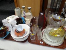 A parcel of pottery, glass etc